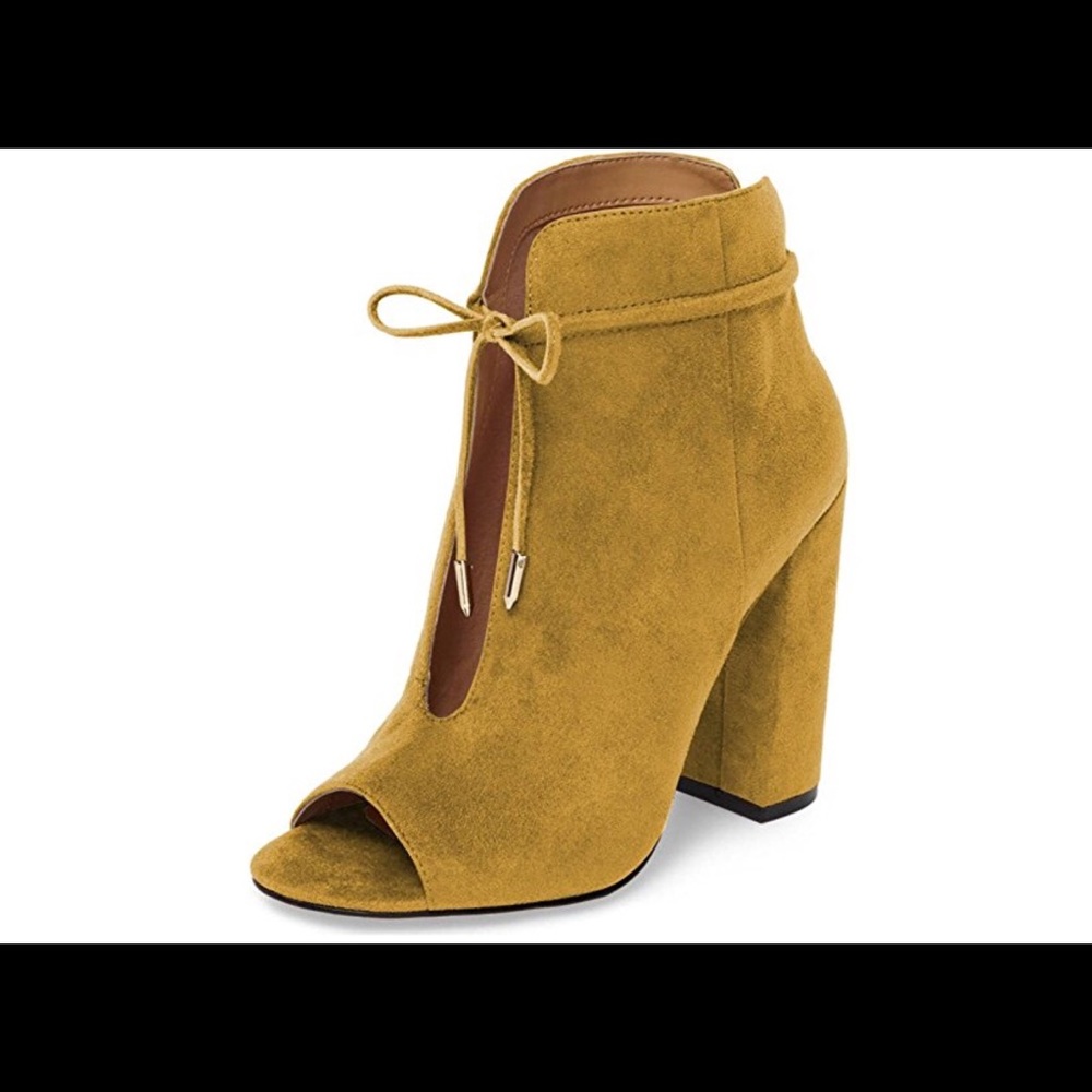 FSJ Women Fashion Peep Toe Ankle Booties